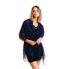 DIONA J FLOWER MESH SHORT COVER UP KIMONO CARDIGAN ONE SIZE COLOR NAVY