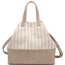 DIONA J STRIPE TEXTURED SATCHEL BAG COLOR NATURAL