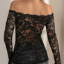 Off-Shoulder Long Sleeve Lace Top