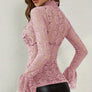 Mock Neck Long Sleeve Lace Top