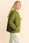 Davi & Dani Quilted Button Down Shacket with Chest Pockets