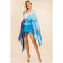 DIONA J FASHION MESH MULTI COLOR COVER UP KIMONO SHAWL ONE SIZE COLOR BLUE