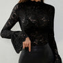 Mock Neck Long Sleeve Lace Top