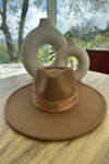 Structured wide brim Fedora with Embellishment