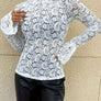 Mock Neck Long Sleeve Lace Top