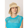 DIONA J SOLID STRAW BUCKET HAT ONE SIZE COLOR BEIGE