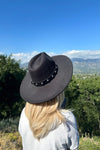 Structured wide brim Fedora with Embellishment