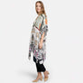 DIONA J FLORAL GEO MIXED PRINT KIMONO ONE SIZE COLOR GREEN