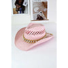 DIONA J SEA SHELL HAT BAND COWBOY STRAW HAT COLOR PINK