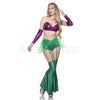 Magestic Mermaid 6 Pc Metallic Mermaid Scales Halloween Women's Costume Size XS