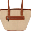 DIONA J FASHION TWO TEXTURED STRAW SATCHEL BAG COLOR BROWN