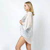 DIONA J DOT FOIL PRINT SHEER KIMONO ONE SIZE COLOR WHITE