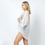 DIONA J DOT FOIL PRINT SHEER KIMONO ONE SIZE COLOR WHITE