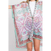 DIONA J ABSTRACT PAISLEY PRINT KIMONO CARDIGAN ONE SIZE COLOR GREEN