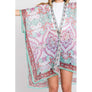 DIONA J ABSTRACT PAISLEY PRINT KIMONO CARDIGAN ONE SIZE COLOR GREEN