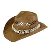 Sea Shell Hat Band Cowboy Straw Hat Western-Inspired Summer Sun Hat for Beach, Festivals, and Outdoor Adventures
