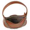 DIONA J SMOOTH CHAIN LINK DESIGN SHOULDER BAG COLOR BROWN