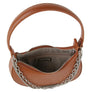 DIONA J SMOOTH CHAIN LINK DESIGN SHOULDER BAG COLOR BROWN