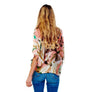 DIONA J FLORAL PRINTED SILKY KIMONO ONE SIZE COLOR BEIGE