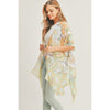 DIONA J FLORAL PRINT KIMONO CARDIAGN ONE SIZE COLOR GREEN