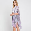 DIONA J PAISLEY FLOWER PRINT KIMONO CARDIGAN ONE SIZE COLOR PURPLE