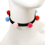 Multicolored Pom Pom Choker Set
