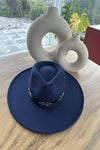 Structured wide brim Fedora with Embellishment