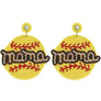 Diona J Game Day Softball Seed Beaded Mama Post and Drop Earrings