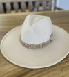 Wide brim panama hat in vegan felt