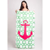 DIONA J ANCHOR & CHAIN PRINT BEACH TOWEL & TOTE BAG 2 IN 1