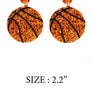 GLITTER LEATHER SPORTS BALL POST EARRING