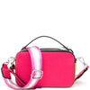 DIONA J SMOOTH MULTI TONE HANDLE ZIPPER CROSSBODY BAG MULTICOLOR