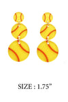 THREE DROP SPORTS BALL ACRYLIC POST EARRING