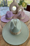 Structured wide brim Fedora with Embellishment