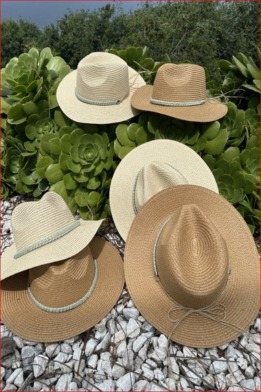 MULTI COLOR BRAIDED BAND PANAMA HAT