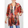 DIONA J FASHION TROPICAL KIMONO ONE SIZE COLOR BLUE/PURPLE
