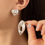 Premium trio metal knot and hoop earrings