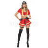 Hot Firefighter Womens Halloween Cosplay Metallic Trim 7 Pc Costume Set Size M/L