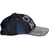 Diona J Cheer Mom Rhinestone Hat - Women's Shiny Bling Sports Mom Cap Denim