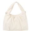DIONA J WOMEN'S SMOOTH CHIC PLEATED SHAPED HANDLE CROSSBODY BAG COLOR WHITE