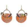 Halloween Basket Shaped Brass Hook Earring