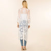 DIONA J  FLOWER MESH KIMONO COVER UP ONE SIZE COLOR WHITE