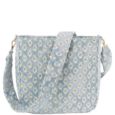 DIONA J WOMEN'S STYLISH DENIM TEXTURE CROSSBODY BAG COLOR LIGHT DENIM