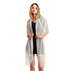 DIONA J MESH LONG TASSEL COVER UP KIMONO CARDIAGN ONE SIZE COLOR BROWN