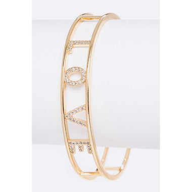 DIONA J LOVE CUBIC ZIRCONIA OPEN CUFF COLOR GOLD/CLEAR