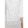 DIONA J FLORAL LACE KIMONO WITH TASSEL ONE SIZE COLOR WHITE