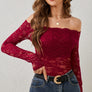 Off-Shoulder Long Sleeve Lace Top