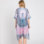 DIONA J TIE DYE PRINT KIMONO CARDIGAN ONE SIZE COLOR PINK