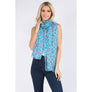 DIONAJ FASHION MESH LEOPARD PRINT COVER UP KIMONO SCARF ONE SIZE COLOR TORQUOISE