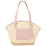 DIONA J TWO TEXTURED STRAW SATCHEL BAG COLOR PINK